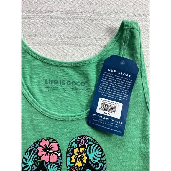 Life is Good Women’s SMALL “Take Me To The Ocean” Flip Flop Tank Top - Picture 5 of 8